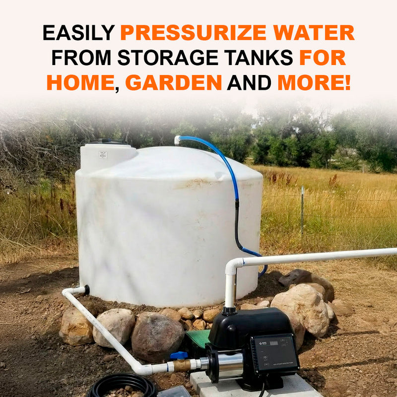 2HP 220V Eco-Steady Continuous Pressure Booster Pump | High Pressure Sprinkler Irrigation Pump | Full Home Residential & RV Water Pump | Shallow Well Jet Pump