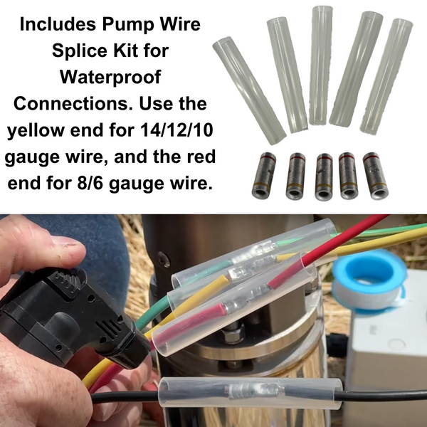 Back40 Crystal Clear Pump Cable Waterproof Step Down Splice Kit 14/12/10ga to 8/6ga