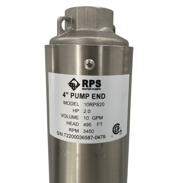 RPS Core Series 10RPS20 4" Submersible Well Pump End – Engineered Impeller, 8-18 GPM