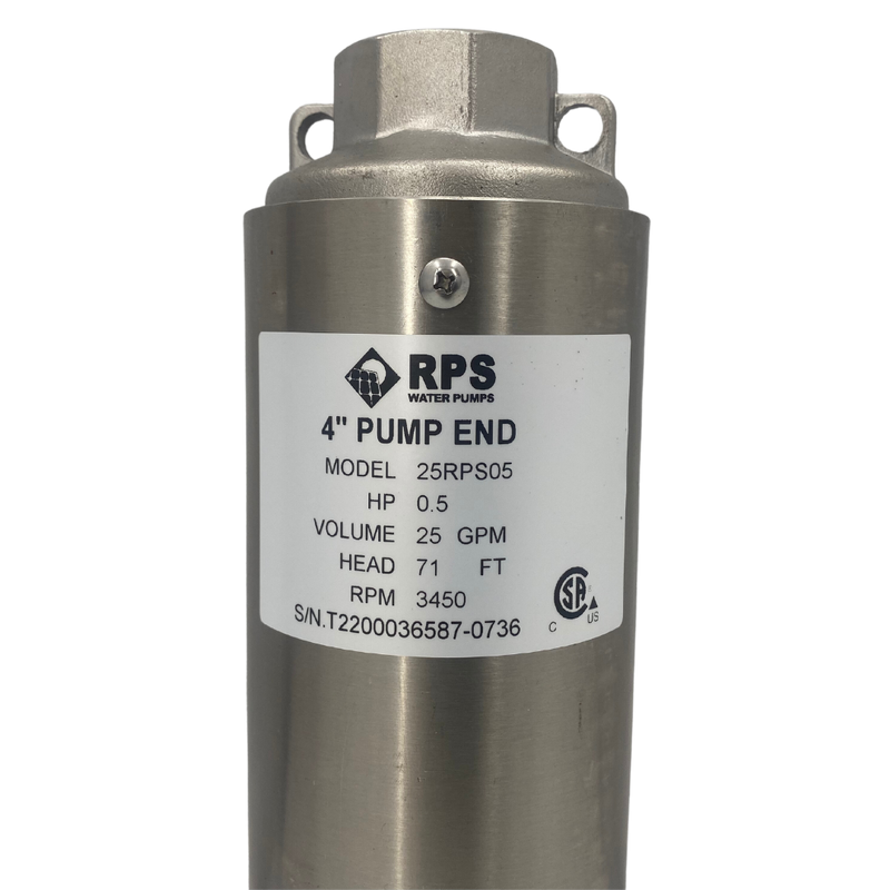 RPS Core Series 25RPS05 4" Submersible Well Pump End – Engineered Impeller, 20-31 GPM
