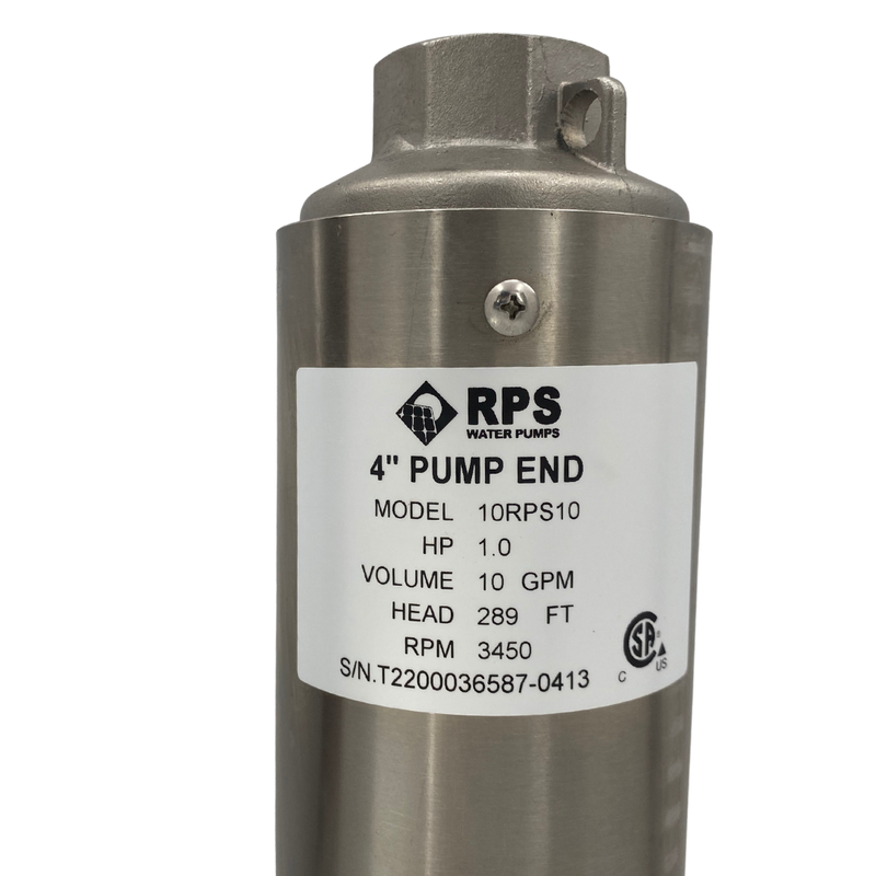 RPS Core Series 10RPS10 4" Submersible Well Pump End – Engineered Impeller, 10-18 GPM