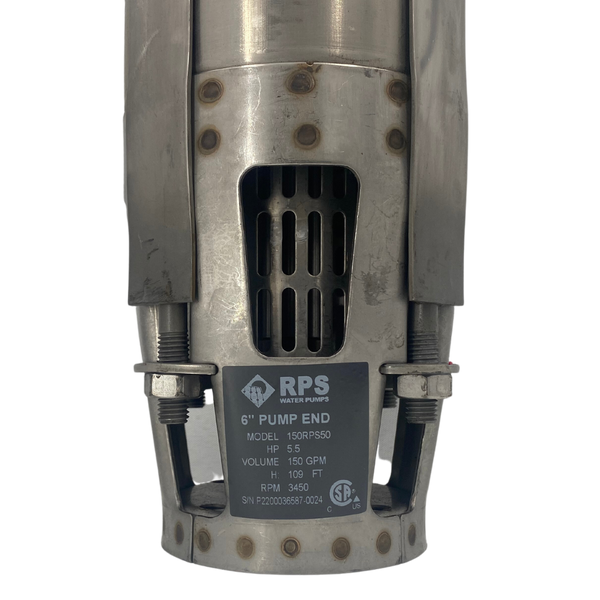 RPS Steel Pro 150RPS50-S 5" Submersible Well Pump End – Stainless Steel Impeller, 75-180 GPM
