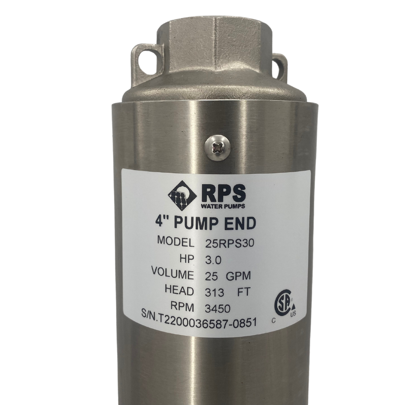 RPS Core Series 25RPS30 4" Submersible Well Pump End – Engineered Impeller, 18-31 GPM