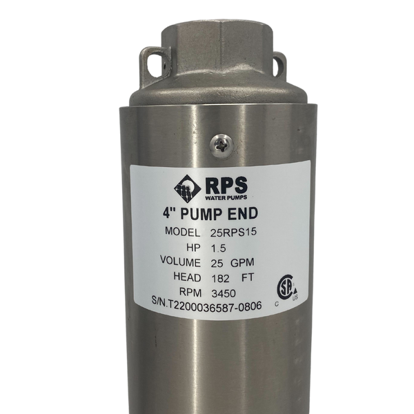 RPS Core Series 25RPS15 4" Submersible Well Pump End – Engineered Impeller, 17-31 GPM