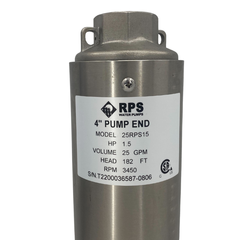 RPS Core Series 25RPS15 4" Submersible Well Pump End – Engineered Impeller, 17-31 GPM