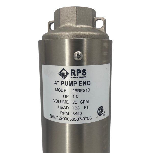 RPS Core Series 25RPS10 4" Submersible Well Pump End – Engineered Impeller, 21-31 GPM