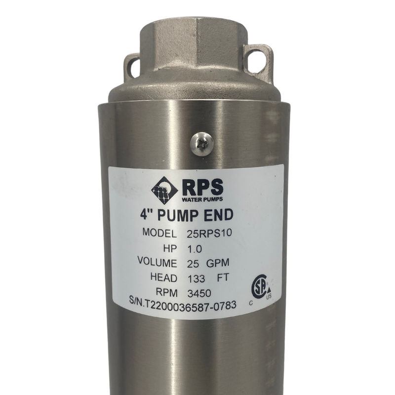 RPS Core Series 25RPS10 4" Submersible Well Pump End – Engineered Impeller, 21-31 GPM
