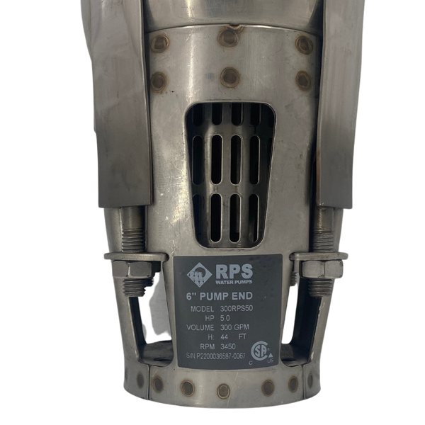 RPS Steel Pro 300RPS50-S 5" Submersible Well Pump End – Stainless Steel Impeller, 50-350 GPM