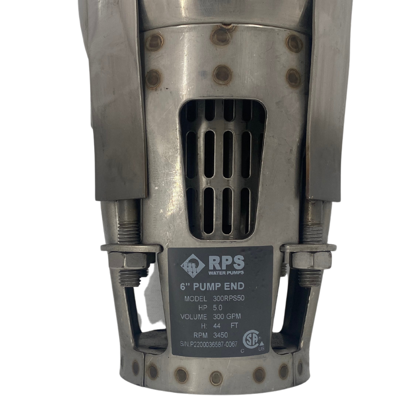RPS Steel Pro 300RPS50-S 5" Submersible Well Pump End – Stainless Steel Impeller, 50-350 GPM