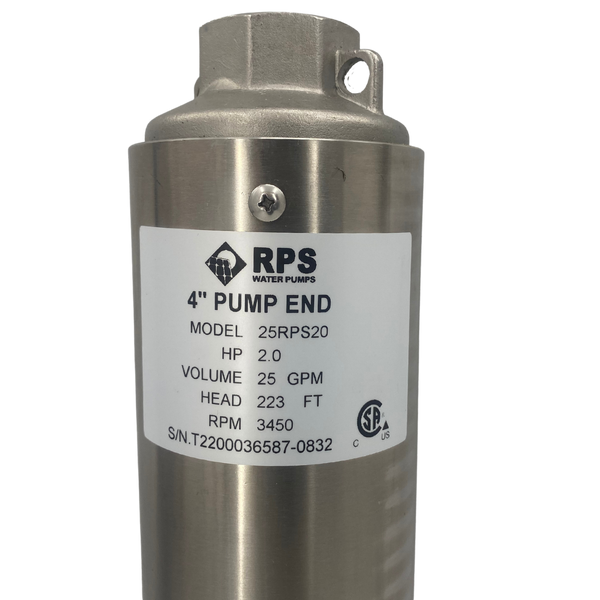 RPS Core Series 25RPS20 4" Submersible Well Pump End – Engineered Impeller, 14-31 GPM
