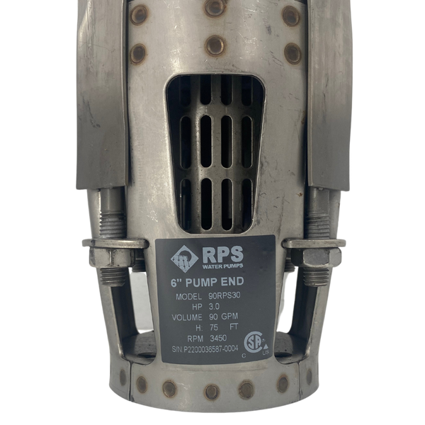 RPS Steel Pro 90RPS30-S 5" Submersible Well Pump End – Stainless Steel Impeller, 75-105 GPM