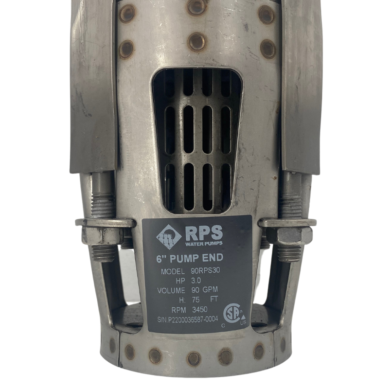 RPS Steel Pro 90RPS30-S 5" Submersible Well Pump End – Stainless Steel Impeller, 75-105 GPM