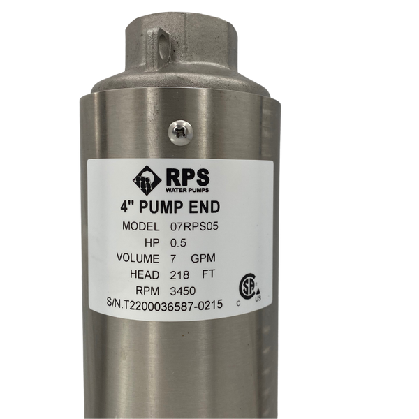 RPS Core Series 07RPS05 4" Submersible Well Pump End – Engineered Impeller, 8-13 GPM