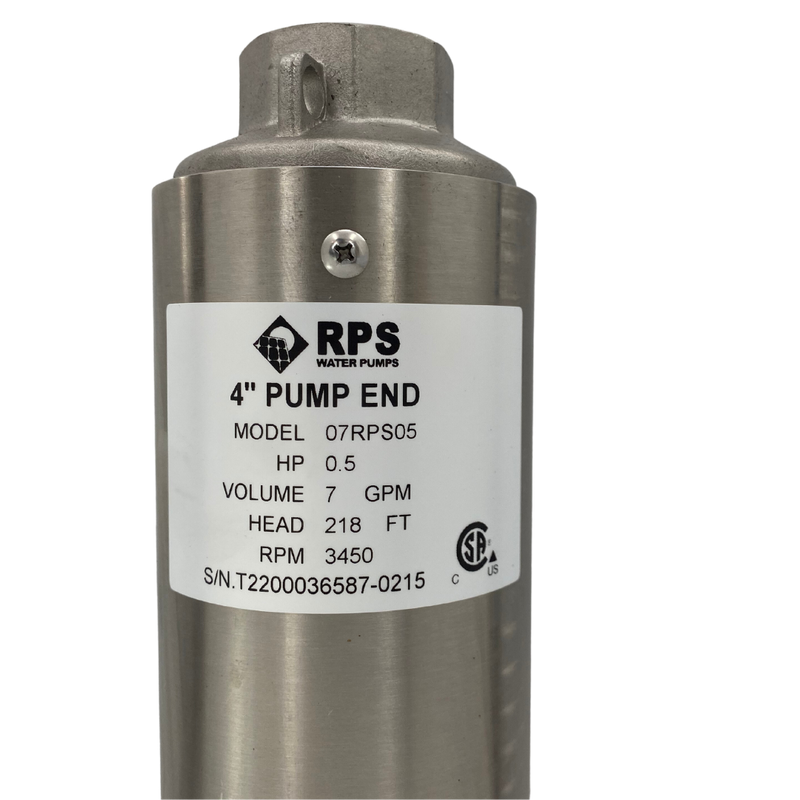 RPS Core Series 07RPS05 4" Submersible Well Pump End – Engineered Impeller, 8-13 GPM