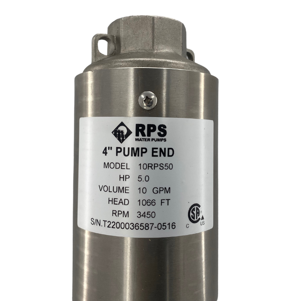 RPS Core Series 10RPS50 4" Submersible Well Pump End – Engineered Impeller, 6-18 GPM