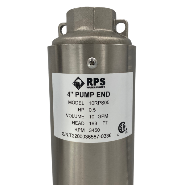 RPS Core Series 10RPS05 4" Submersible Well Pump End – Engineered Impeller, 11-18 GPM