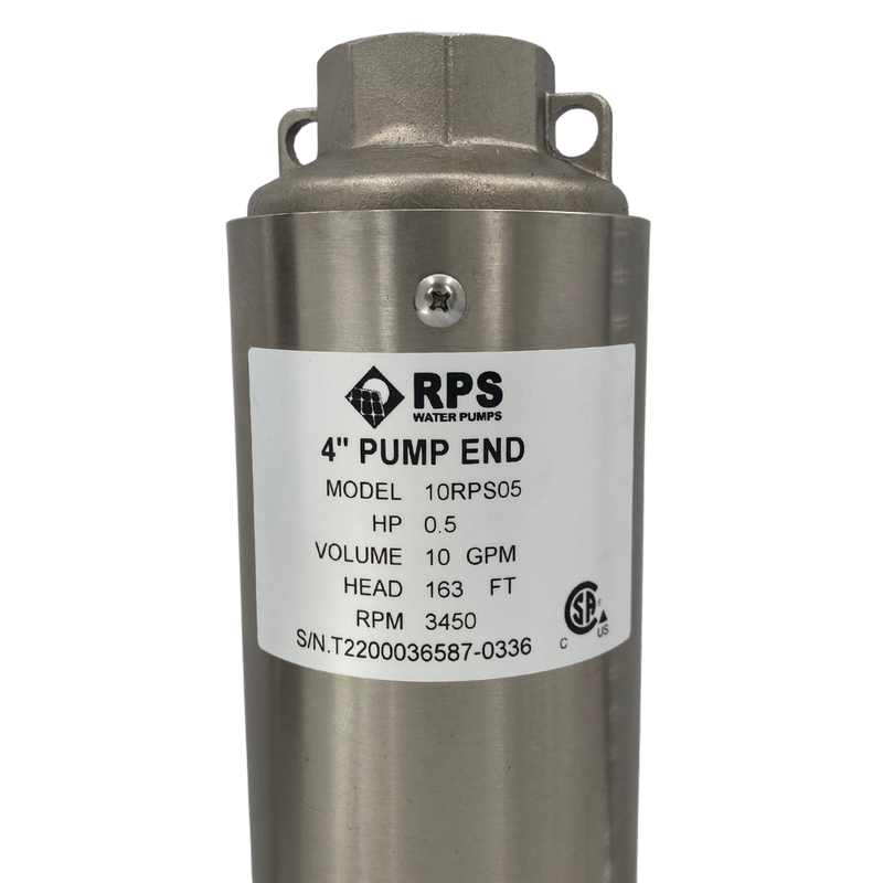 RPS Core Series 10RPS05 4" Submersible Well Pump End – Engineered Impeller, 11-18 GPM