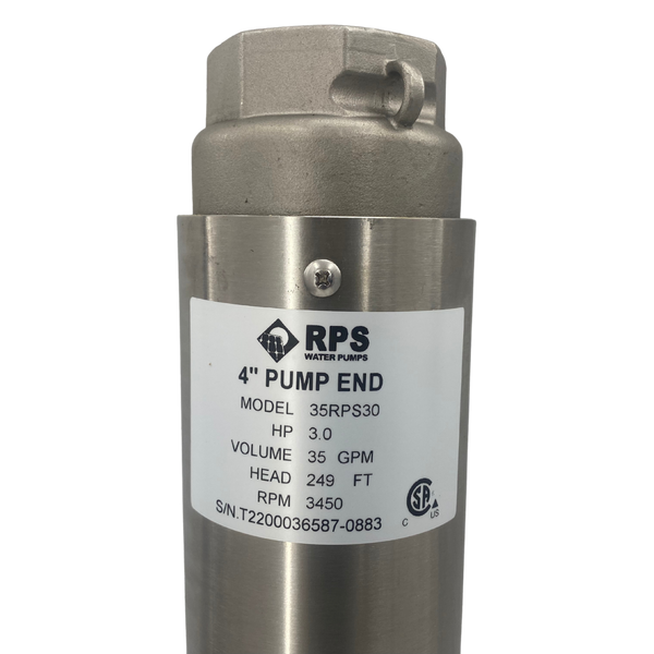 RPS Core Series 35RPS30 4" Submersible Well Pump End – Engineered Impeller, 12-46 GPM