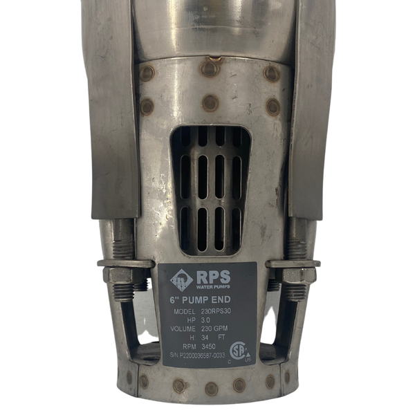 RPS Steel Pro 230RPS30-S 5" Submersible Well Pump End – Stainless Steel Impeller, 180-240 GPM