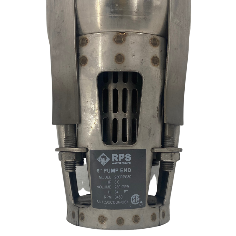 RPS Steel Pro 230RPS30-S 5" Submersible Well Pump End – Stainless Steel Impeller, 180-240 GPM
