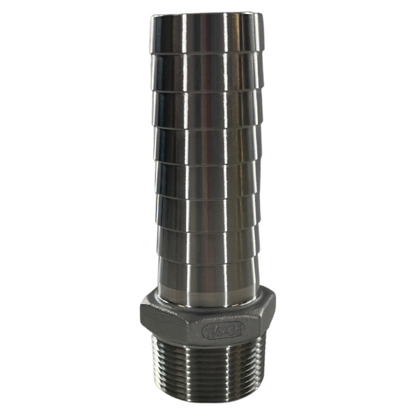 Stainless Steel Barbed Hose Fittings - For Use With Poly Pipe, Well Ready
